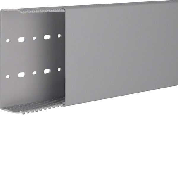 Slotted panel trunking made of PVC LKG 50x140mm stone grey image 1
