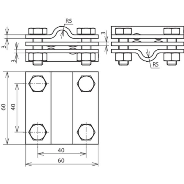 Cross unit Cu f. Rd 8-10/8-10mm - Rd 8- 10/Fl 30mm-Fl 30/30mm, interme image 2