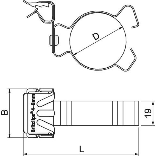 BCHPC 4-8 D25 Beam clamp with pipe clamp 22-26mm 4-8mm image 2