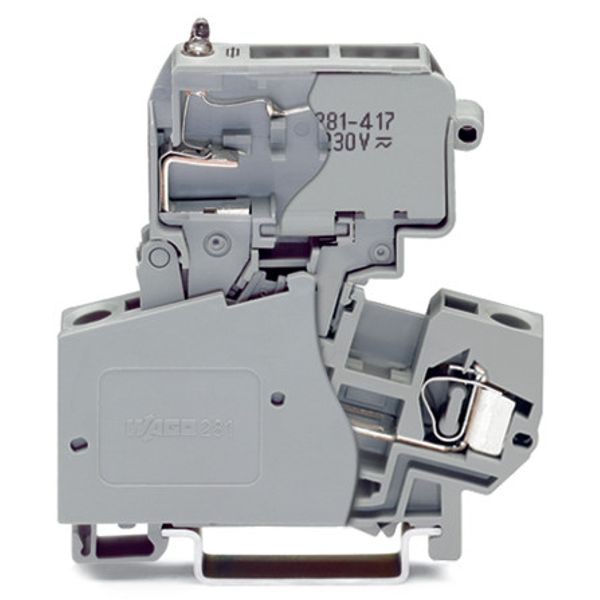 2-conductor fuse terminal block with pivoting fuse holder for miniatur image 4