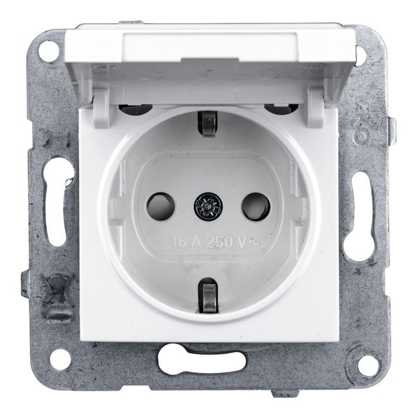 Socket outlet, flap cover, labeling field, cage clamps image 1