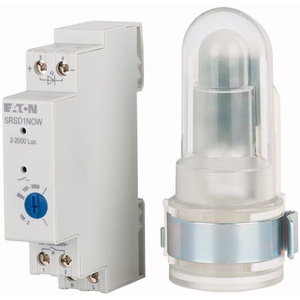 Analogue Light intensity switch, DIN rail 1 TE, 1 NO contact, external light sensor Surface-mounted, 2-2000 Lux image 2