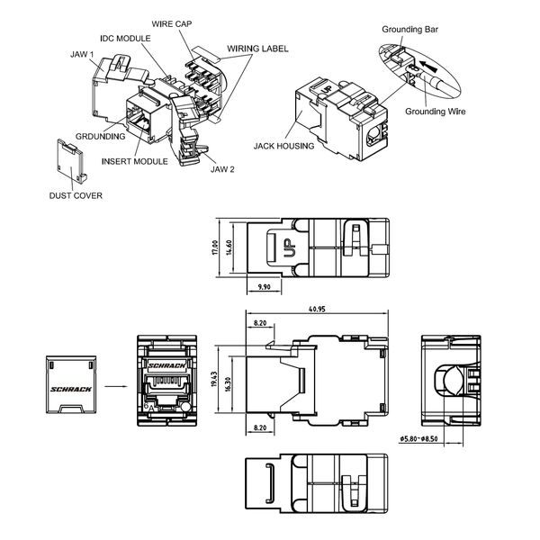 TOOLLESS LINE Jack RJ45 shielded, Cat.6a 10GB 4PPoE (100W) image 11