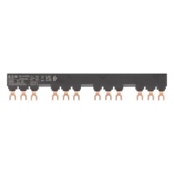 Three-phase busbar link, Circuit-breaker: 4, 207 mm, For PKZM0-... or PKE12, PKE32 without side mounted auxiliary contacts or voltage releases image 5