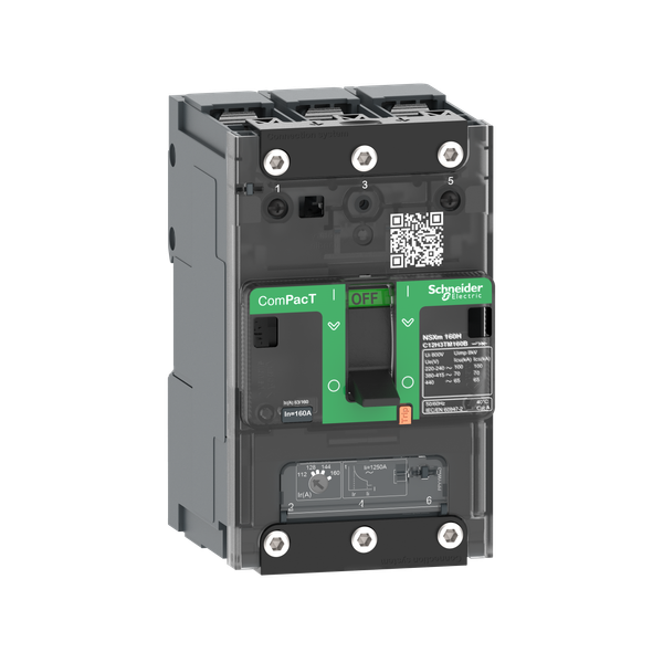 Circuit breaker, ComPacT NSXm 100E, 16kA/415VAC, 3 poles, TMD trip unit 32A, lugs/busbars image 4