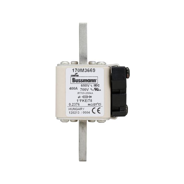 Fuse-link, high speed, 400 A, AC 690 V, compact size 1, 45 x 59 x 110 mm, aR, IEC, UL image 12