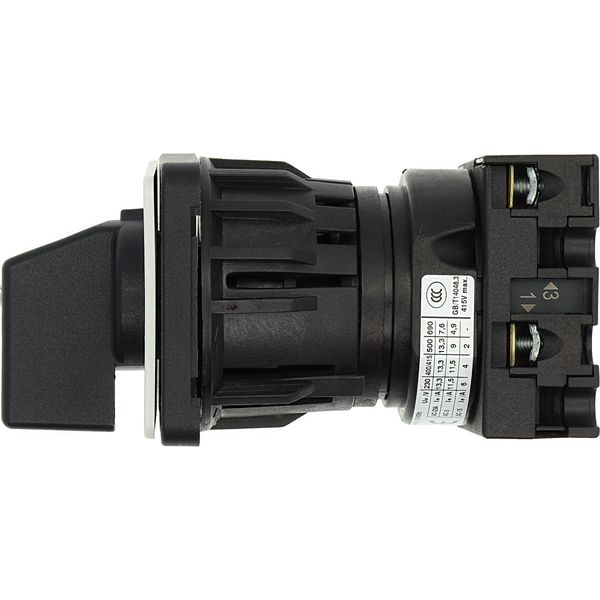 On-Off switch, T0, 20 A, centre mounting, 1 contact unit(s), 2 pole, with black thumb grip and front plate image 19
