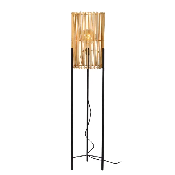 Lucide JANTINE - Floor lamp - Ø 30 cm - 1xE27 - Light wood image 1