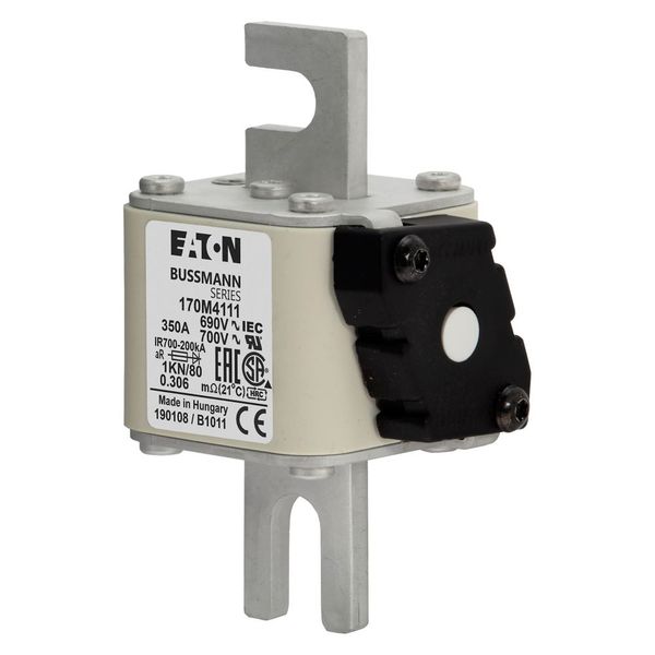 Fuse-link, high speed, 350 A, AC 690 V, DIN 1, 53 x 69 x 108 mm, aR, DIN, IEC, single indicator image 5