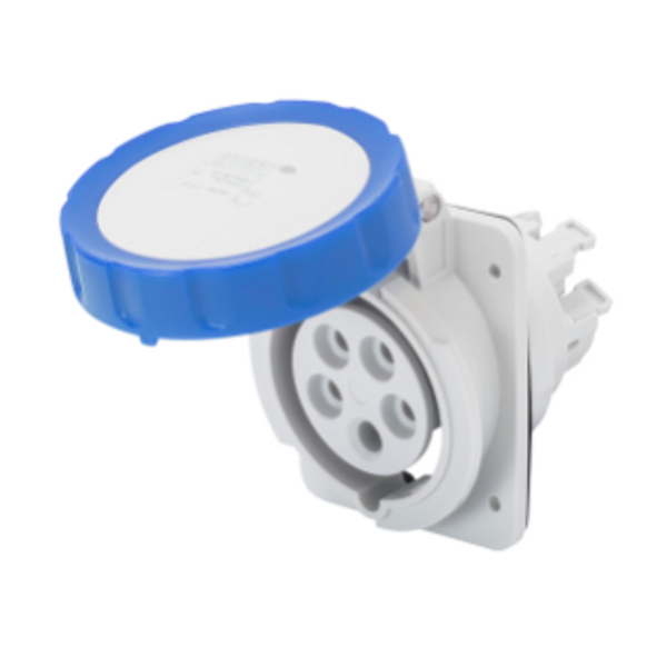 10° ANGLED FLUSH-MOUNTING SOCKET-OUTLET HP - IP66/IP67 - 3P+E 32A 200-250V 50/60HZ - BLUE - 9H - FAST WIRING image 1
