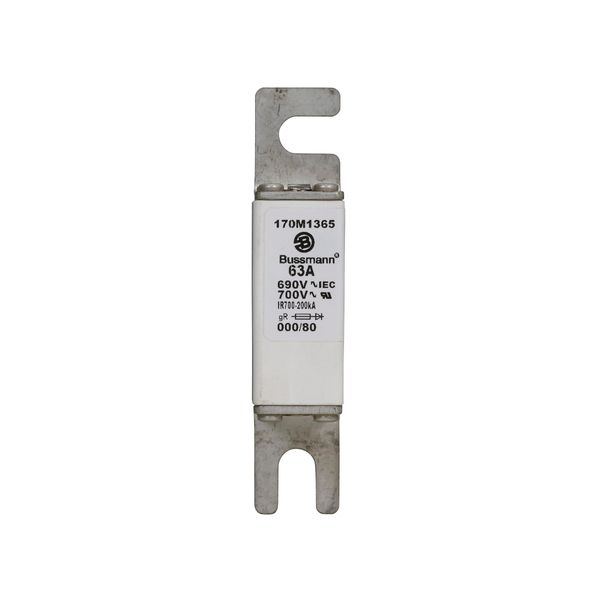 Fuse-link, high speed, 63 A, AC 690 V, DIN 000, 21 x 40 x 100 mm, gR, DIN, IEC, single indicator image 7