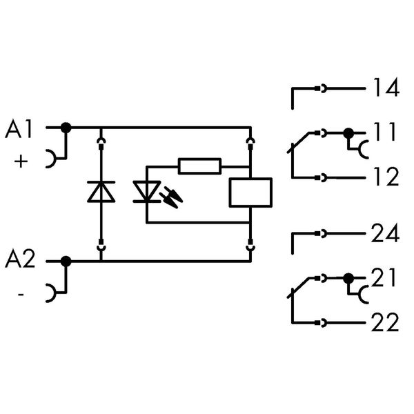Relay module Nominal input voltage: 48 VDC 2 changeover contacts image 7