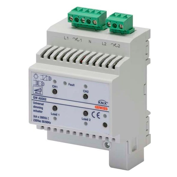 UNIVERSAL DIMMER ACTUATOR - 1 CHANNEL - 300VA PER CHANNEL - KNX - IP20 - 4 MODULES - DIN RAIL MOUNTING image 2