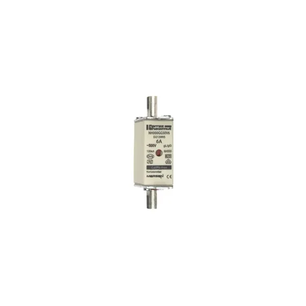 Fuse-link NH000 gG 500VAC 6A live tags Double indicator image 2