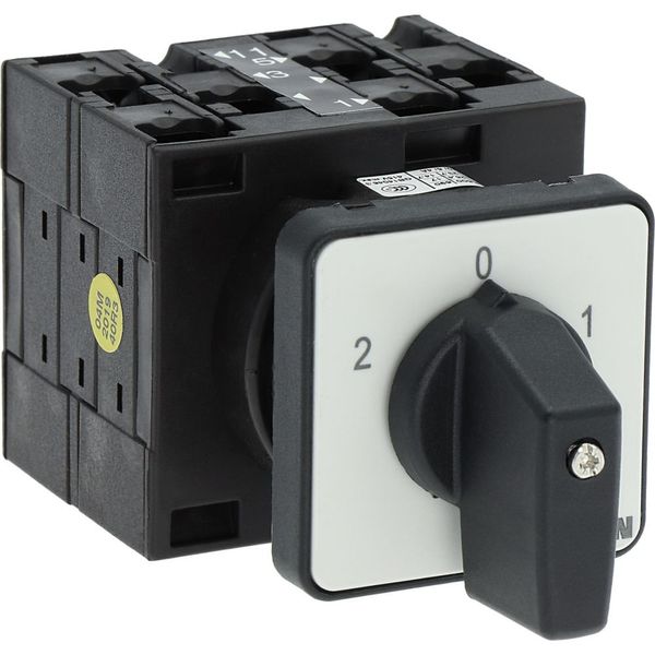 Reversing switches, T3, 32 A, flush mounting, 3 contact unit(s), Contacts: 6, 45 °, maintained, With 0 (Off) position, 2-0-1, SOND 29, Design number 2 image 17