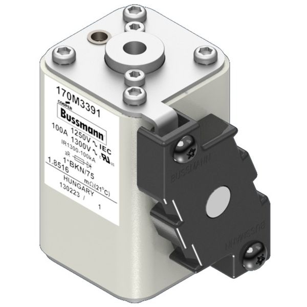 Fuse-link, high speed, 100 A, AC 1250 V, compact size 1, 45 x 59 x 75 mm, aR, IEC, UL, single indicator image 3