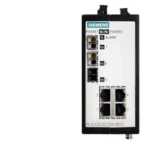 6GK6008-3AS20-0UU0-Z A02 The RUGGEDCOM i803 is a compact, fully managed Ethernet switches designed to operate reliably in harsh industrial environments. managed or unmanaged image 1