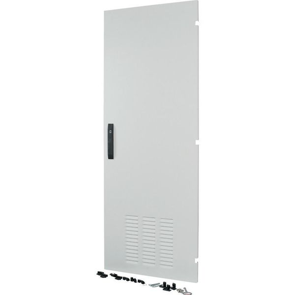 Section door, ventilated IP42, hinges right, HxW = 2000 x 300mm, grey image 2