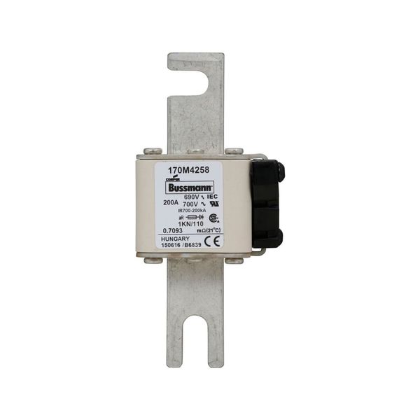 Fuse-link, high speed, 200 A, AC 690 V, DIN 1, 53 x 69 x 138 mm, aR, DIN, IEC, single indicator image 8