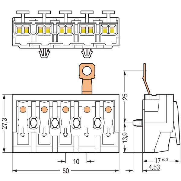 Lighting connector push-button, external with screw-type ground contac image 5