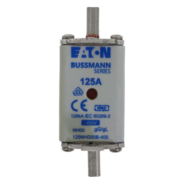 Fuse-link, LV, 125 A, AC 400 V, NH00, gL/gG, IEC, dual indicator, live gripping lugs image 7