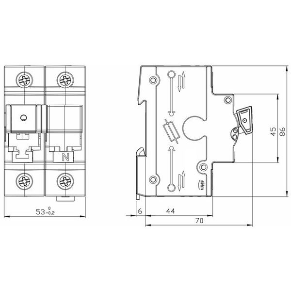 TYTAN II, D02 Fuse switch disconnector, 1+N, 63A image 2