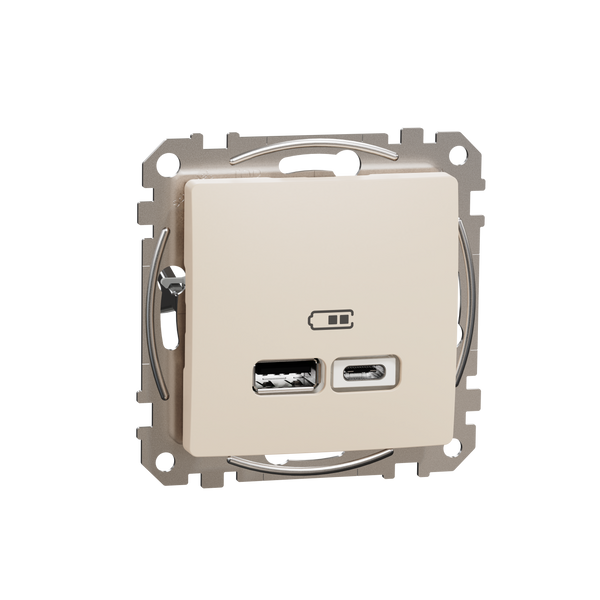 Sedna Design & Elements, USB charger A+C, 2,4A, beige image 5