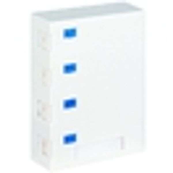 Wallmount Data Outlet empty for 4 module (SFA)(SFB), RAL9010 image 2