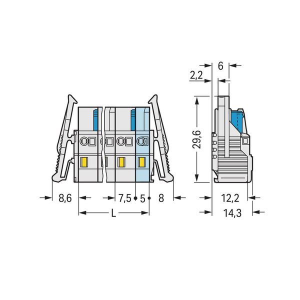 1-conductor female connector CAGE CLAMP® 2.5 mm² light gray image 2