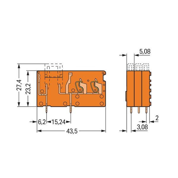 Stackable 2-conductor PCB terminal block with fuse mounting 2.5 mm² or image 3