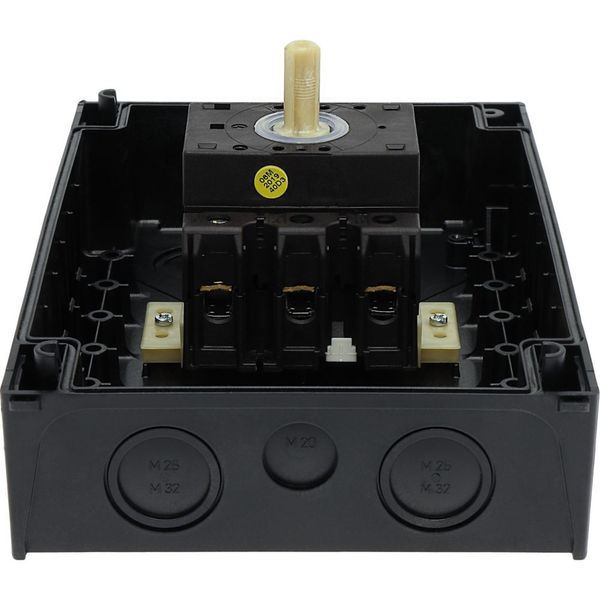 On-Off switch, P3, 63 A, surface mounting, 3 pole, with black thumb grip and front plate image 37