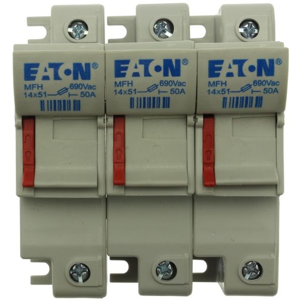 Fuse-holder, low voltage, 50 A, AC 690 V, 14 x 51 mm, 3P, IEC, With indicator image 2