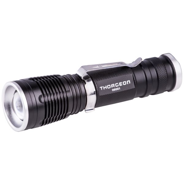 LED Flashlight 10W 800Lm IP44 (30x115mm) + 18650 accumulator 1x2300mAh THORGEON image 2
