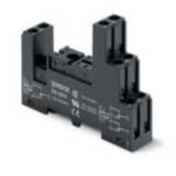 Relay socket for PCB relays, DIN rail mounting, 2 stages, 2 PDT, rise- image 2