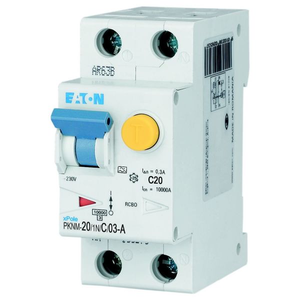 RCD/MCB combination, 20 A, 300 mA, MCB trip characteristic: C, 1p+N, RCD trip characteristic: A image 20