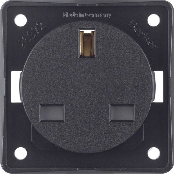 Integro Insert-British Standard Socket Outlet with Earth Contact, Blac image 1