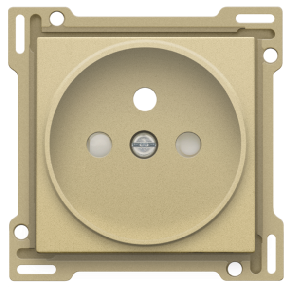 Finishing set for socket outlet with pin earthing and shutters, flush-mounting depth 21 mm, gold coated image 1