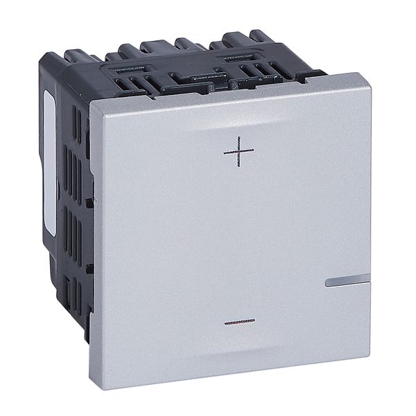 Mosaic universal 2-wire dimmer switch without neutral 125W LED 2 modules - aluminum image 1