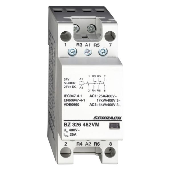 Modular contactor 25A, 2 NO + 2 NC, 24VACDC, 2MW image 1