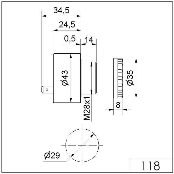 Electr. Buzzer EM Contin. tone 24VAC/DC image 3