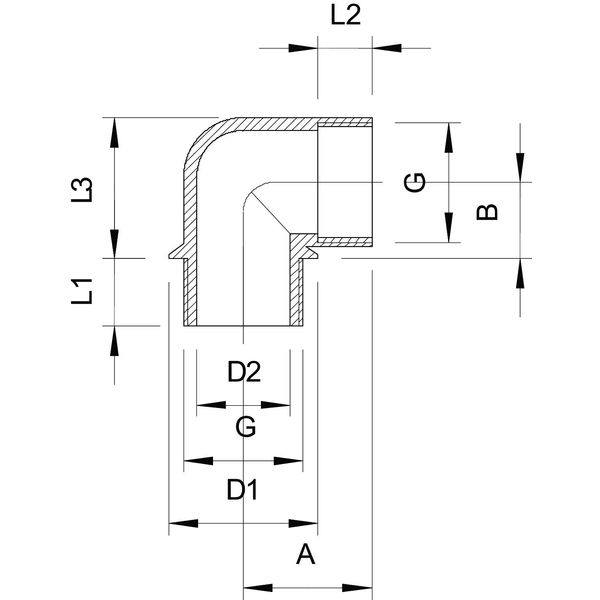 107 W PG13.5 PA Elbow socket  PG13,5 image 2