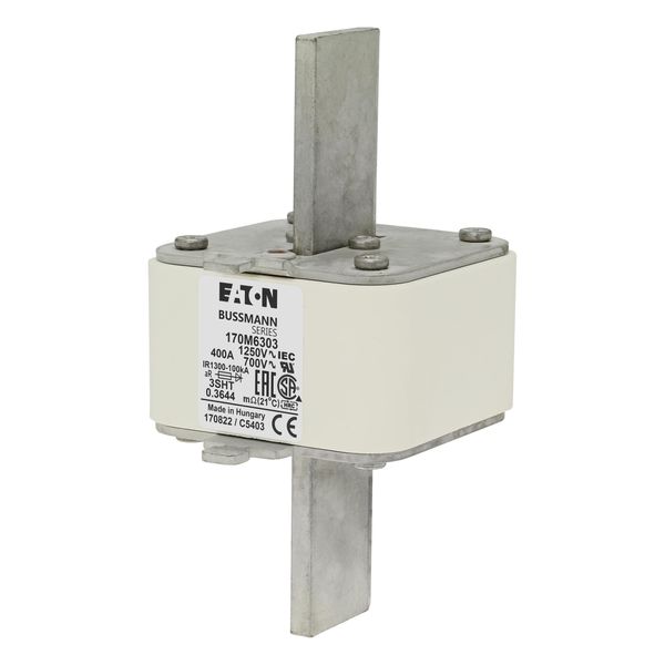 Fuse-link, high speed, 400 A, AC 1250 V, size 3, 76 x 76 x 155 mm, aR, IEC, single indicator image 5