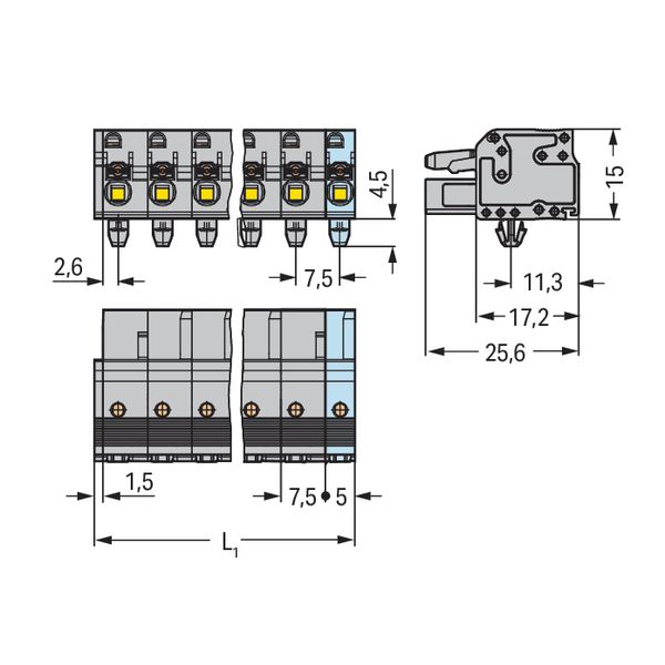 2231-202/008-000 1-conductor female connector; push-button; Push-in CAGE CLAMP® image 4