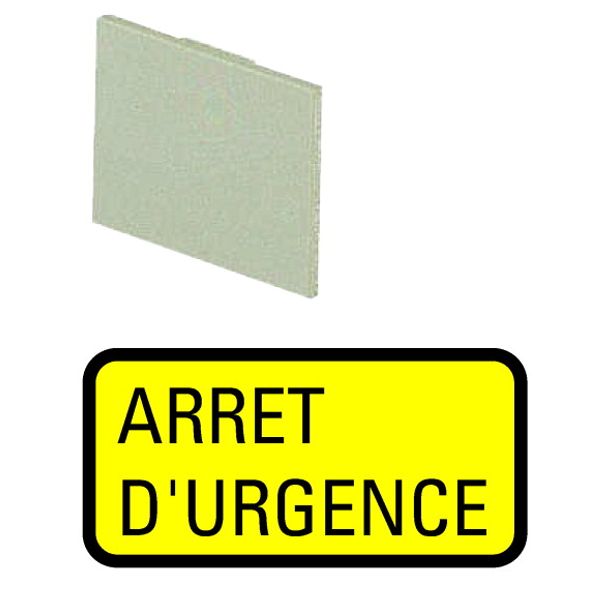 Insert label, yellow, ARRET D'URGENCE image 1