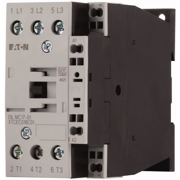 Contactor, 3 pole, 380 V 400 V 7.5 kW, 1 NC, 220 V 50/60 Hz, AC operation, Spring-loaded terminals image 3