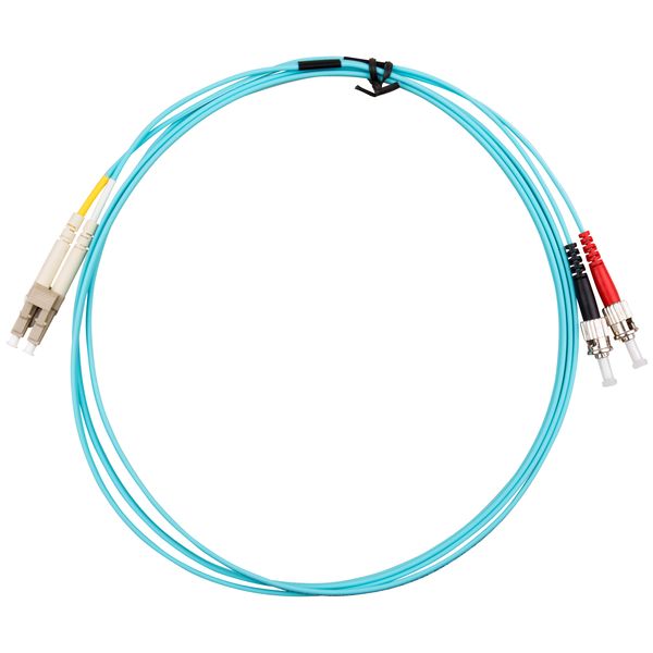 FO Patchcord Duplex LC/ST, 50/125æm OM3, LS0H-3, aqua, 2.0m image 1