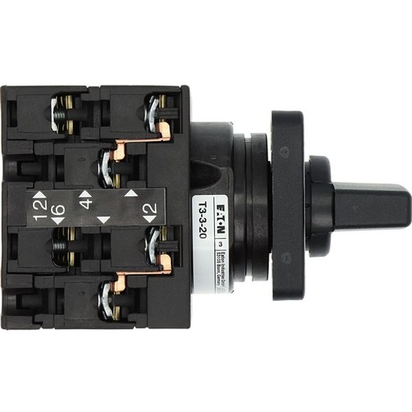 Reversing switches, T3, 32 A, flush mounting, 3 contact unit(s), Contacts: 6, 45 °, maintained, With 0 (Off) position, 2-0-1, SOND 29, Design number 2 image 9