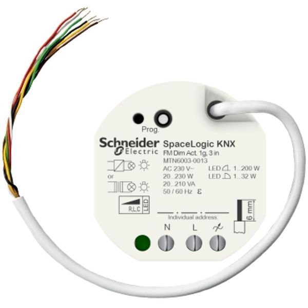 Dimming actuator, SpaceLogic KNX, Universal, flush mounted, 3 binary inputs, KNX Secure image 4