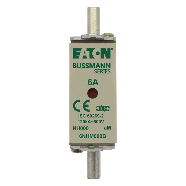 Fuse-link, low voltage, 6 A, AC 500 V, NH000, aM, IEC, dual indicator image 6