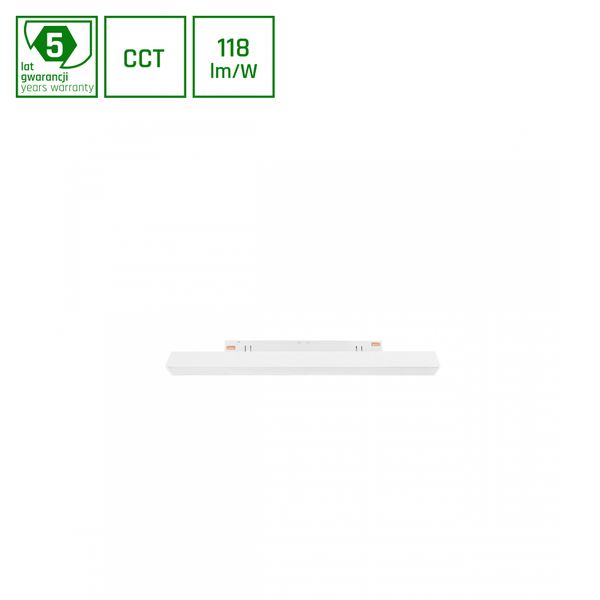 SYSTEM SHIFT CCT- LINE S TRACK LIGHT 304X23X42MM 8W 100DEG WHITE CCT SWITCH 5Y WARRANTY image 1